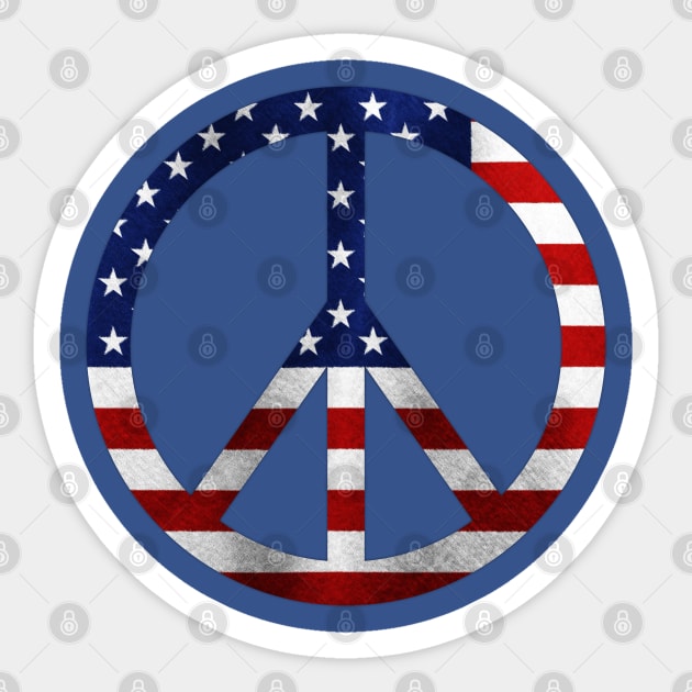 American Flag Peace Sign Sticker by Dream and Design